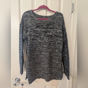 Ellen Tracy Charcoal and Black Crew Neck Sweater